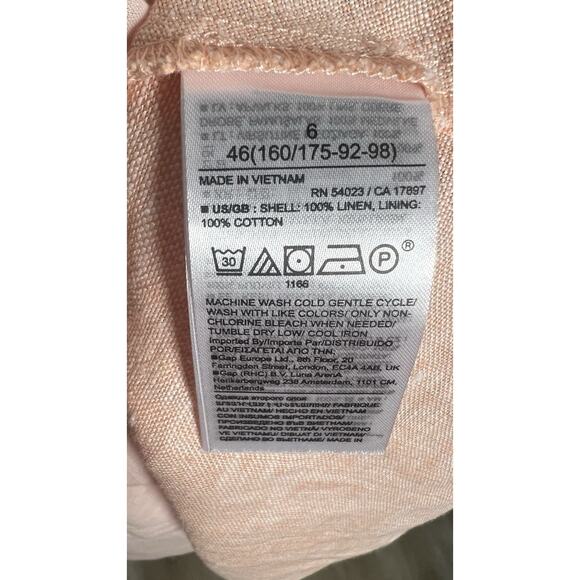 Banana Republic‎ Linen Kenza Mini Dress Babydoll Pink Size 6 Sundress NEW - Picture 11 of 14